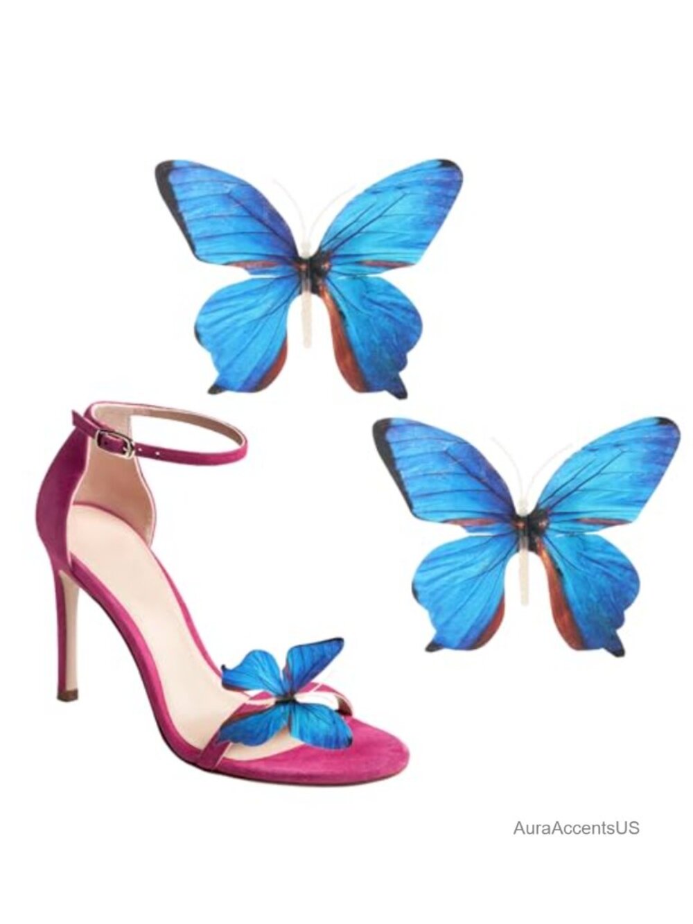 PVC Butterfly Shoe Clips Removable Charms for Heels Sandals Wedding Party